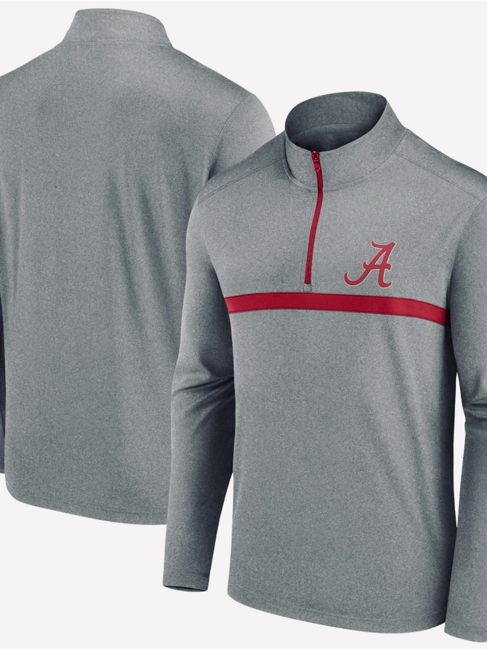 Logo Athletic Men's Alabama Crimson Tide Grey Head to Head Quarter-Zip Size L.